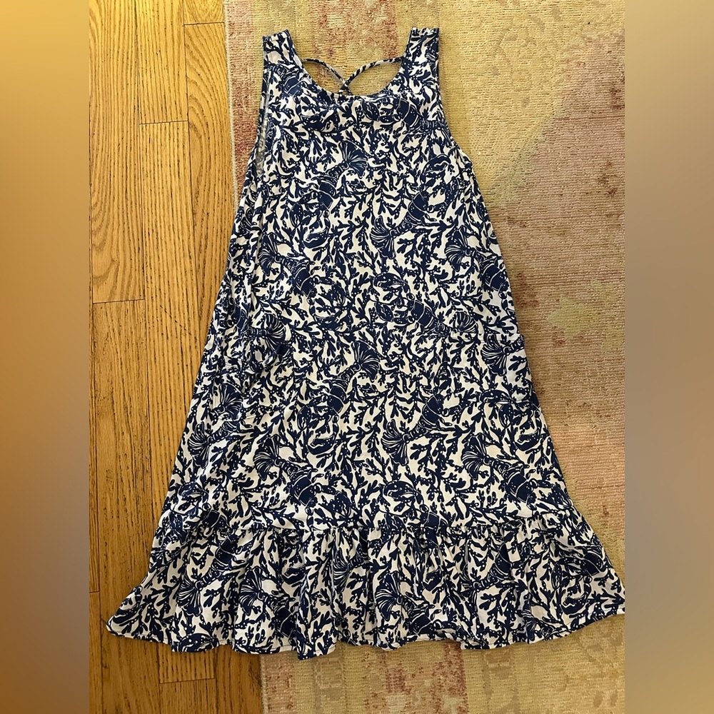 Lilly Pulitzer size small Kristen flounce dress navy and white